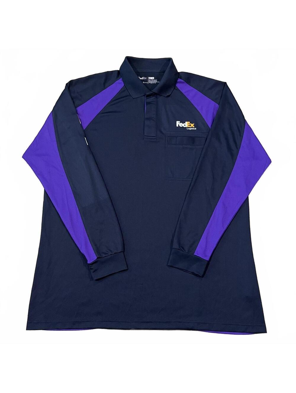 FedEx Logistics Men’s Long Sleeve Uniform Polo Shirt Size XL